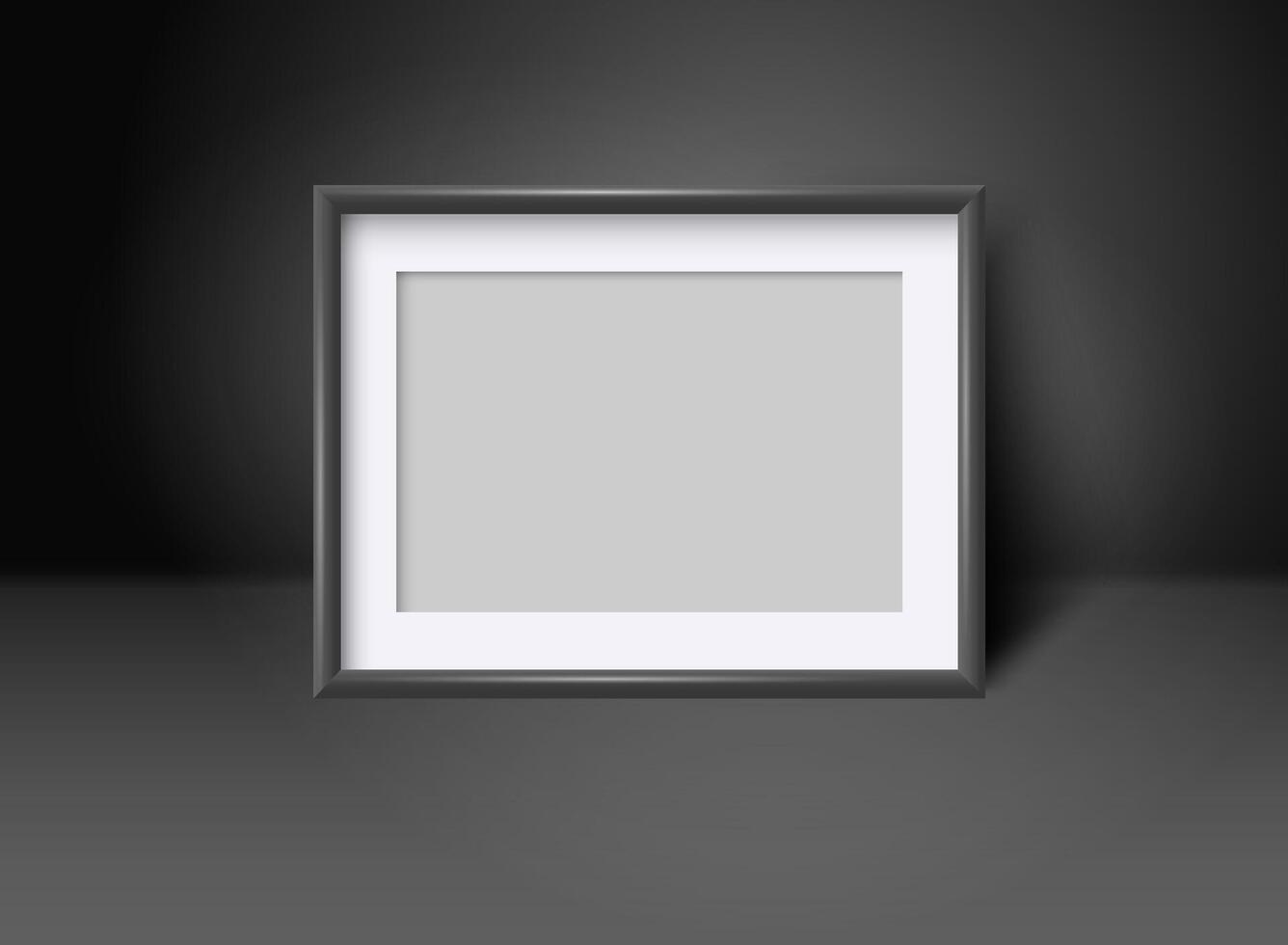 Rectangular blank frame in black interior vector