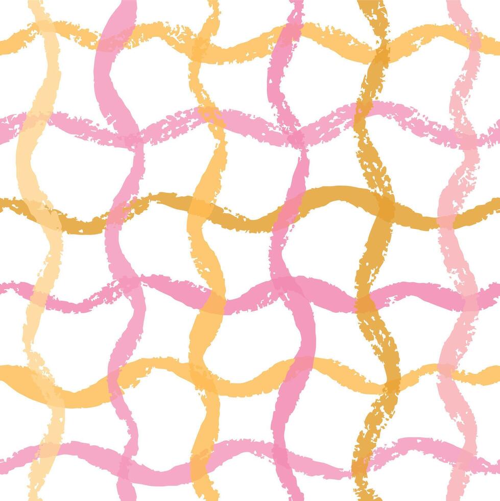 wavy checkered stripes seamless pattern with brush strokes for textile prints, wallpaper, wrapping paper, scrapbooking, bedding, packaging, etc. EPS 10 vector