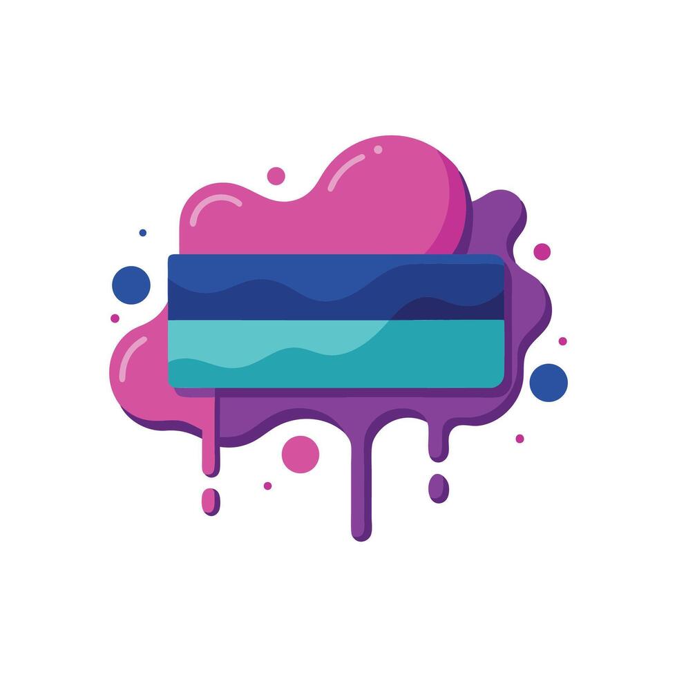 Liquid text box flat illustration on white background. vector