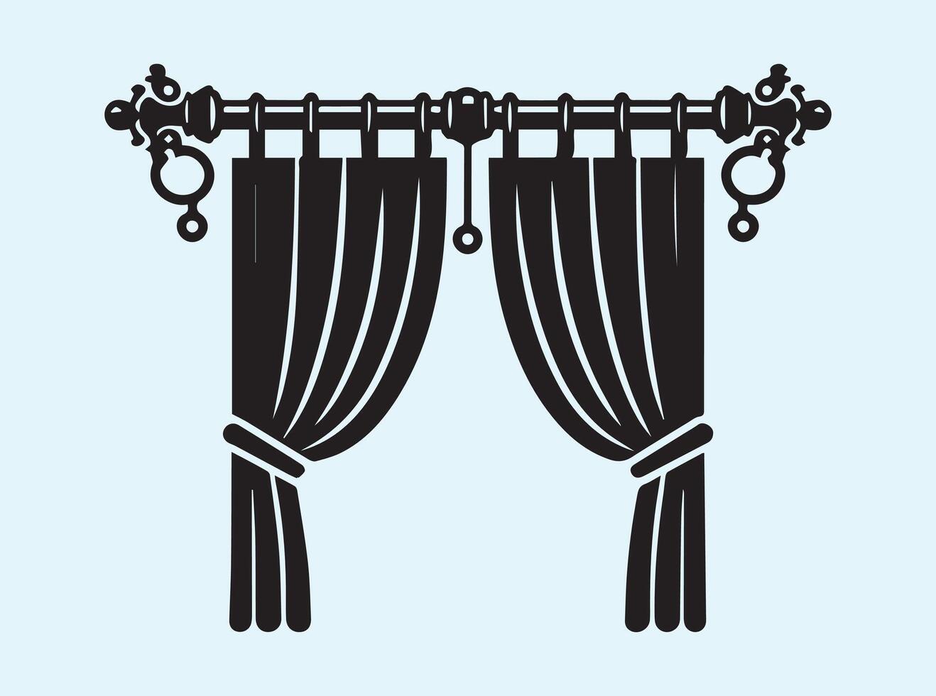 Wall-Mounted Curtain Rod vector
