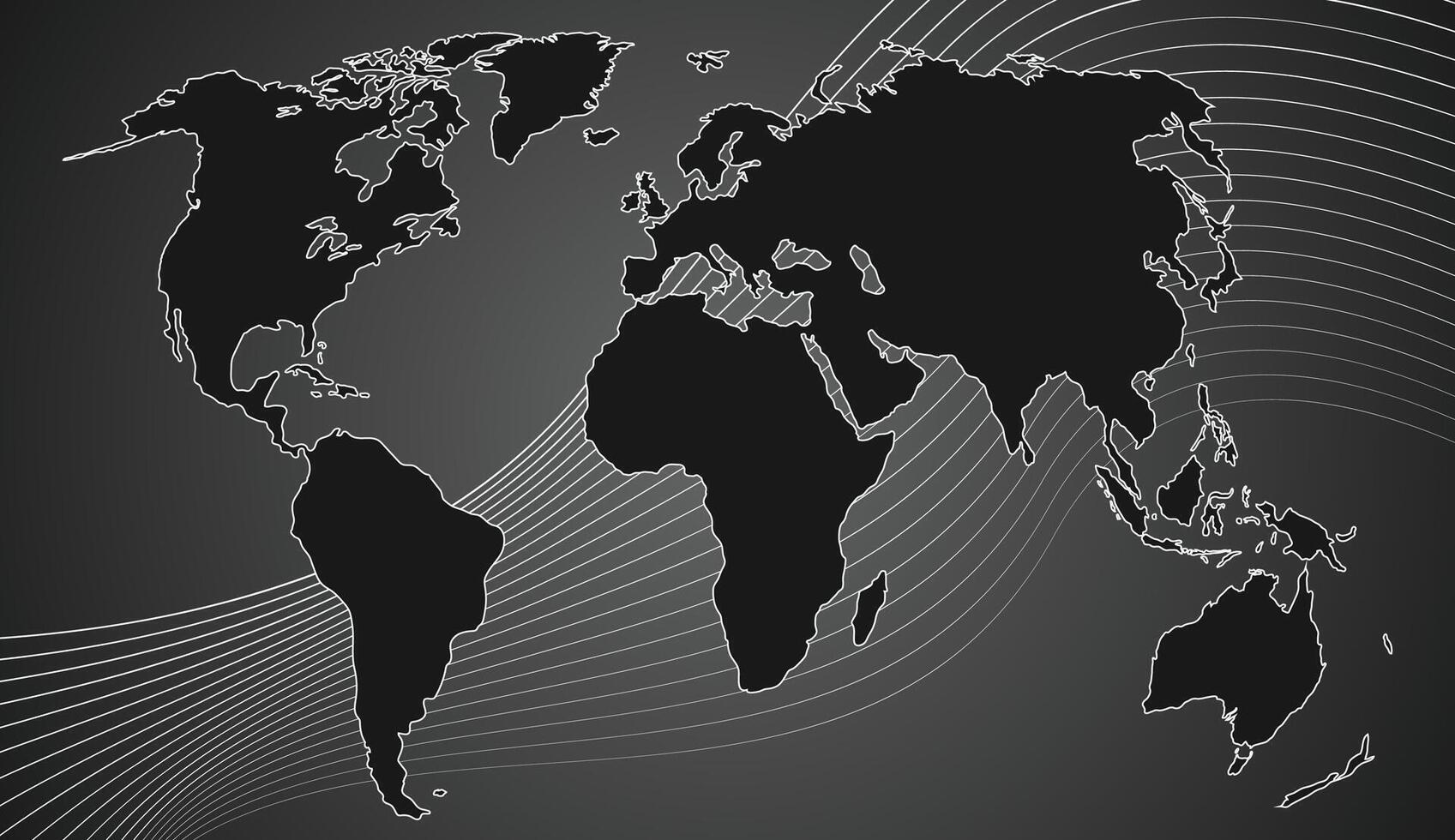 Black world map background template for banner, flyer or business. vector