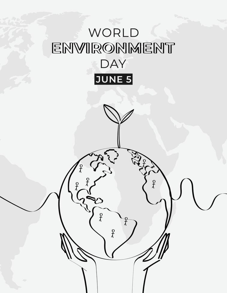 world environment day design with doodle drawing concept. vector