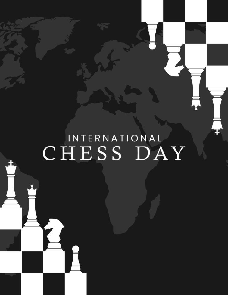 international chess day. July 20th Chessboard background design vector