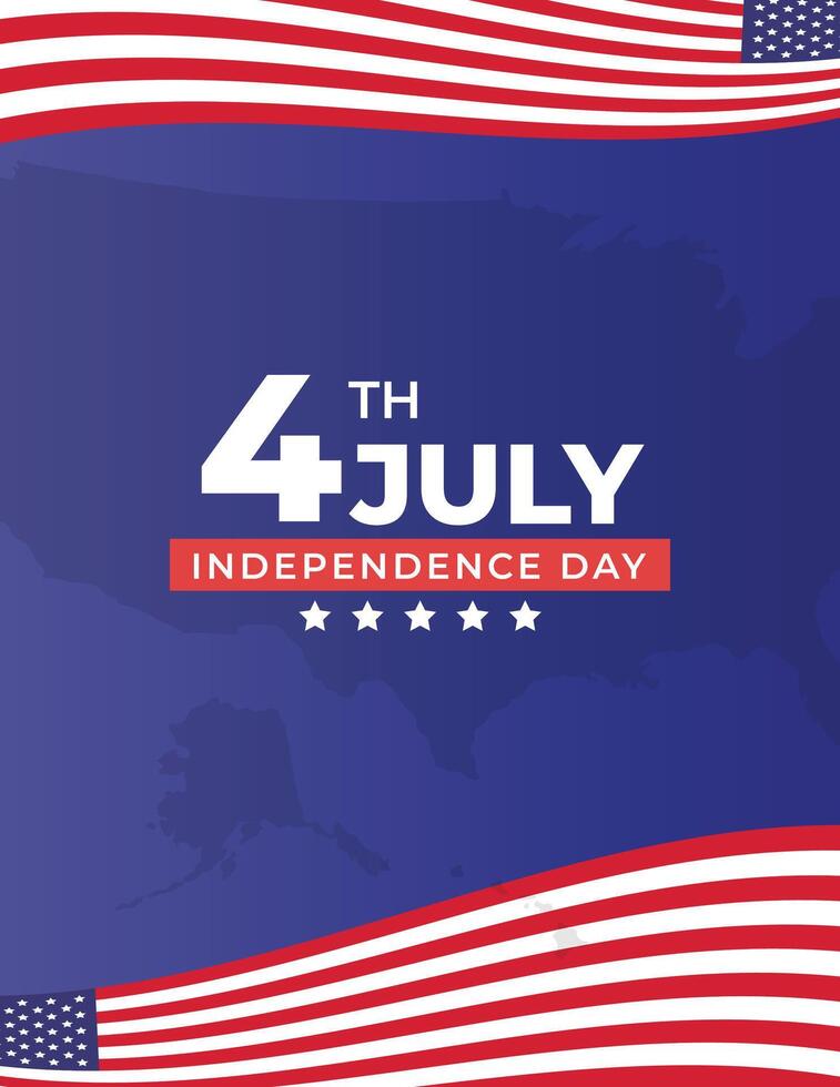 Happy US independence day with flags ribbon vector