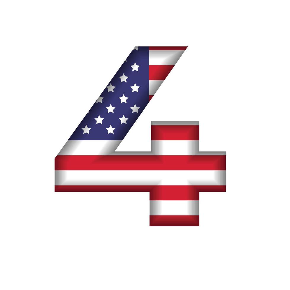US Independence Day 4th July poster flag vector