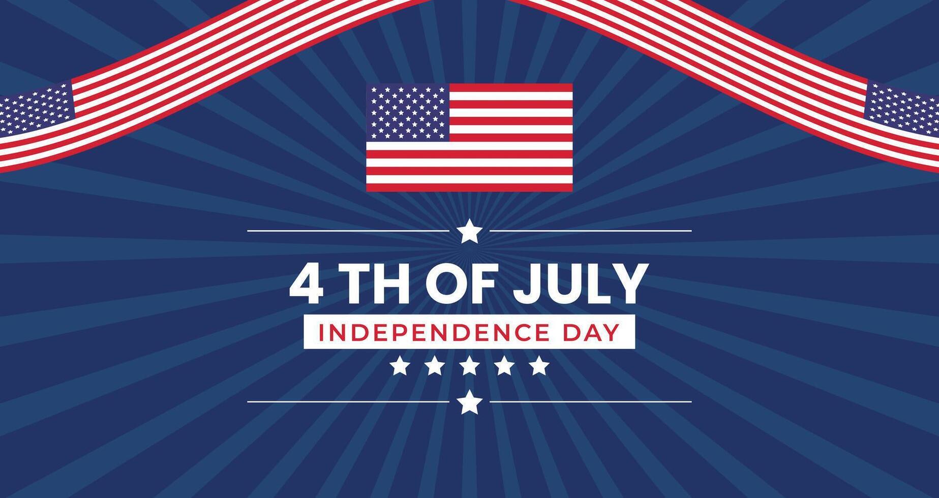 4th of July United States Independence Day celebration for Banner, Poster, Greeting Card. vector