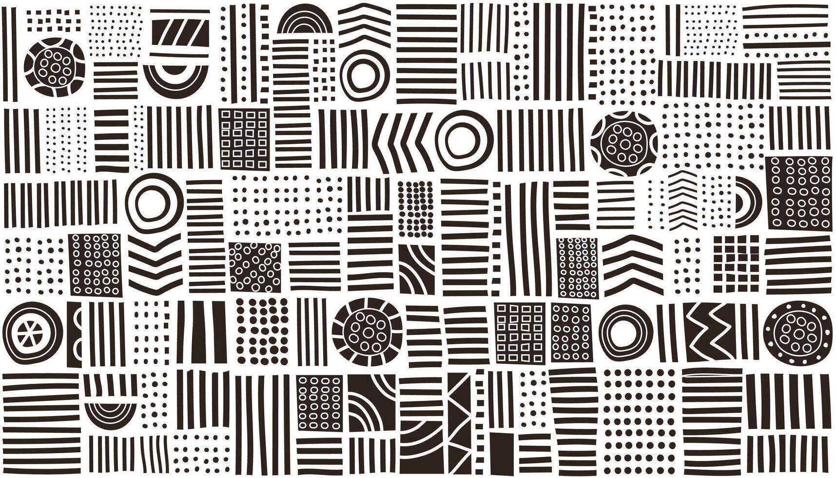 Hand drawn abstract seamless pattern. Abstract monochrome brown background. Geometric shapes banner in flat style vector