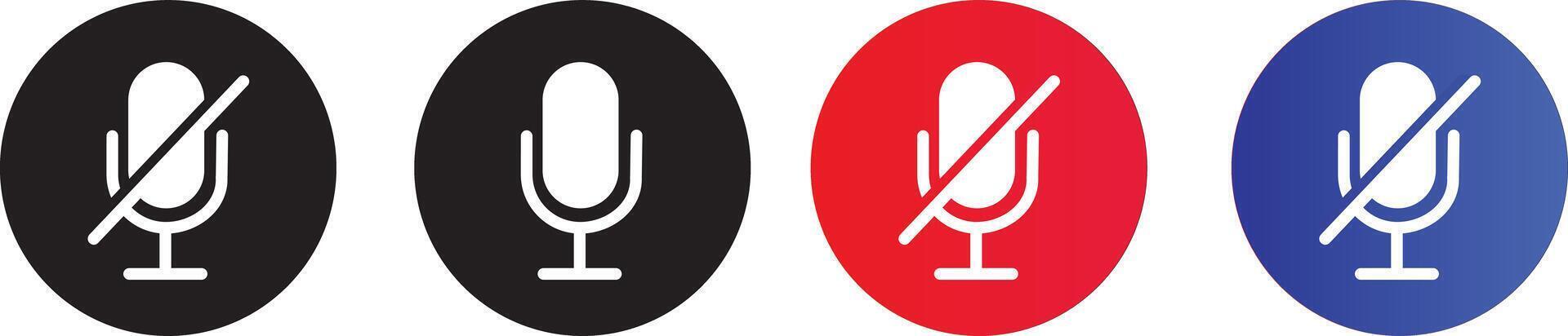 mic icon. web and mobile icons.Sound mic and mute mic illustration. Different microphone collection. simple flat icon illustration vector