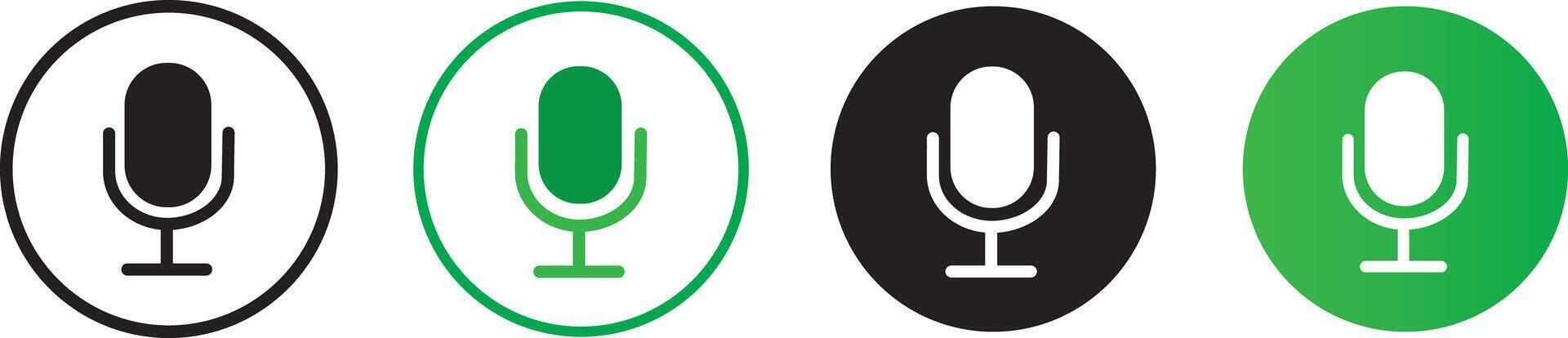 Microphone icon set. Different microphone collection. simple flat icon illustration vector