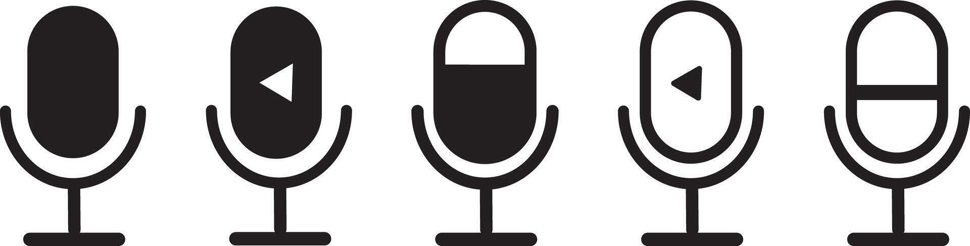 Set of different podcast icons. Chat podcast sign.Microphone icon illustration vector