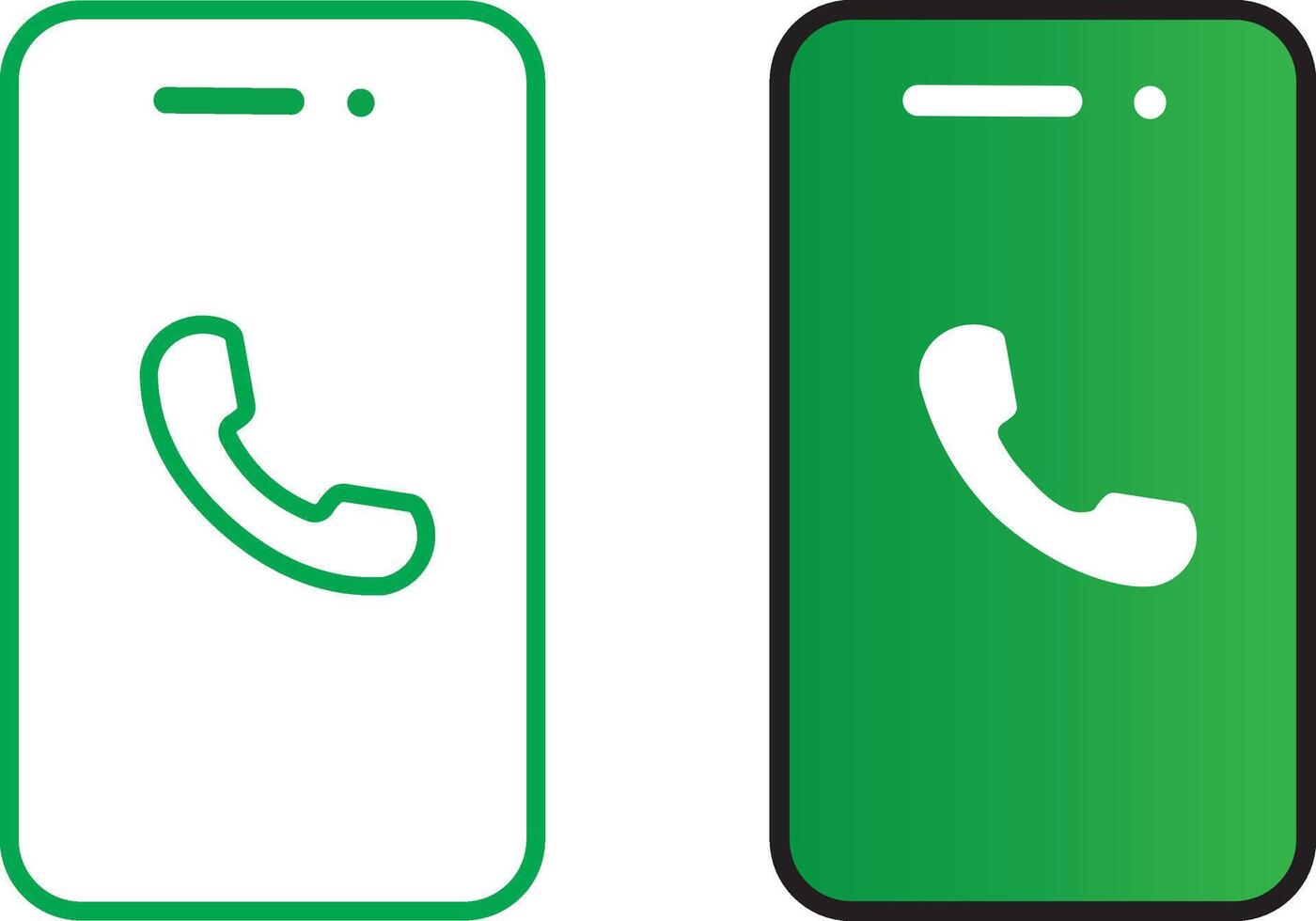 phone call gradient icon vactor. Modern black illustration of mobile gadget in flat style, vector