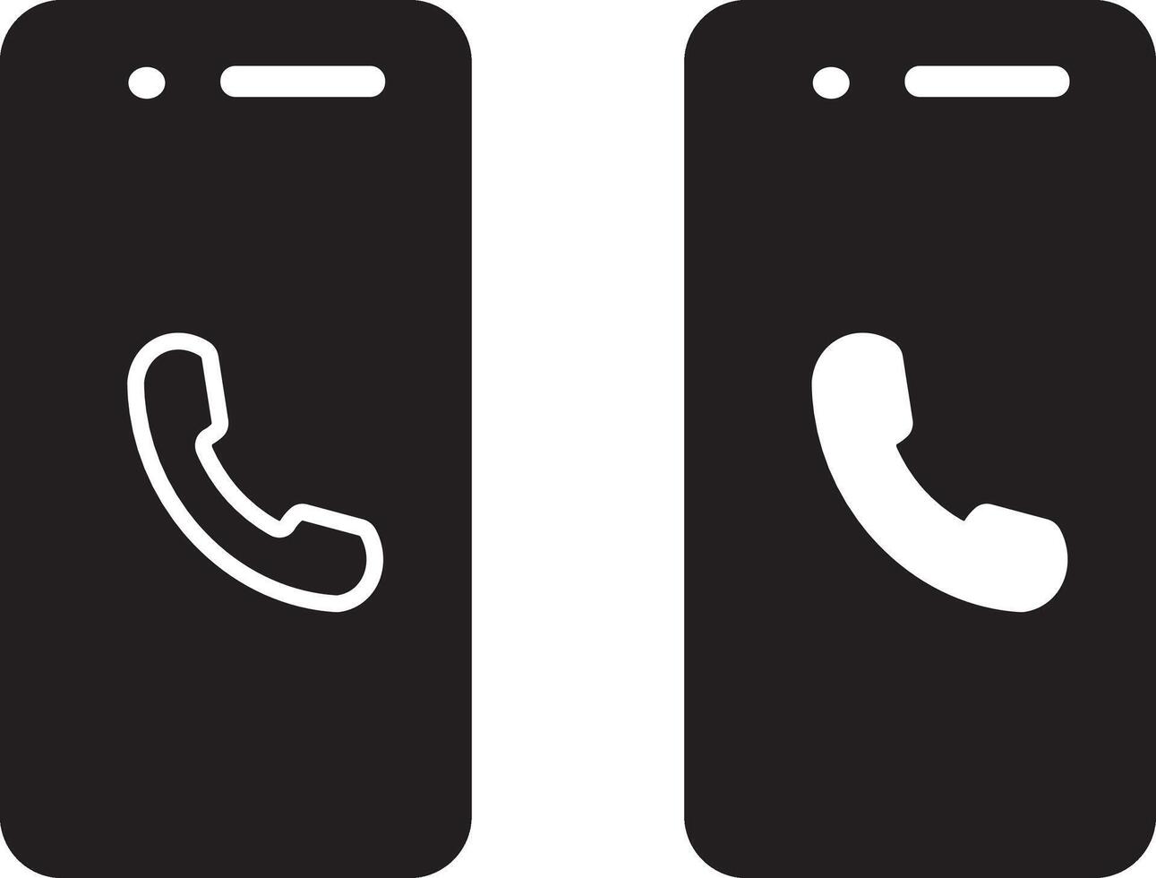 phone call glyph icon. phone call line icon vactor . Set smartphone mockup with blank sign illustration vector