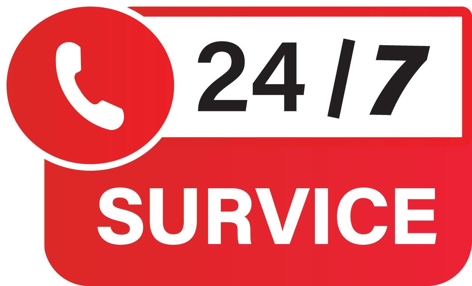 24 hours icon . isolated, transparent. 4-7 service. 24-7 open concept with call icon sign , vector