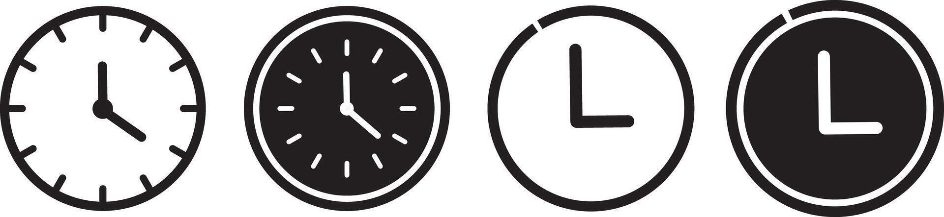 Set of Clock with arrow circle icon. Stopwatch icon illustration set. icon isolated on white background vector