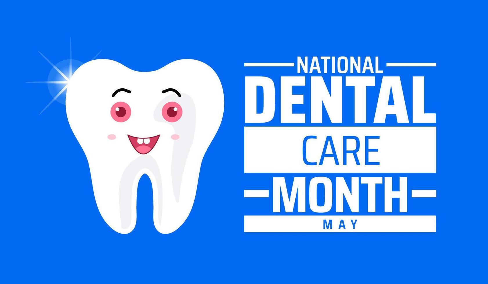 National dental care month background banner or poster design template. vector