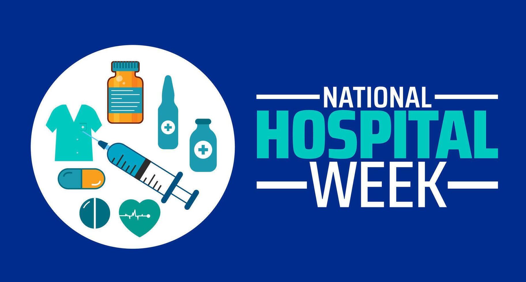 National Hospital Week background banner or poster design template. observed every year in May. vector
