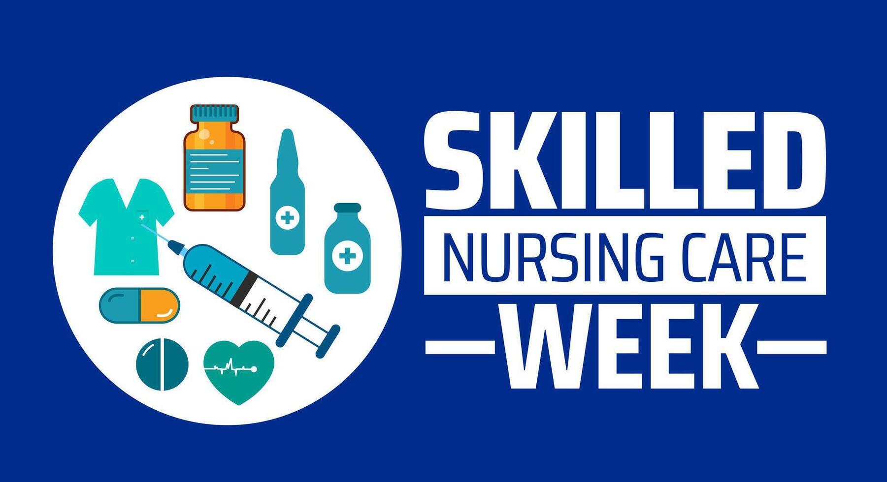 national skilled nursing care week background banner or poster design template. observed every year in May. Holiday concept. Use to any Template, card, poster, placard, template. vector