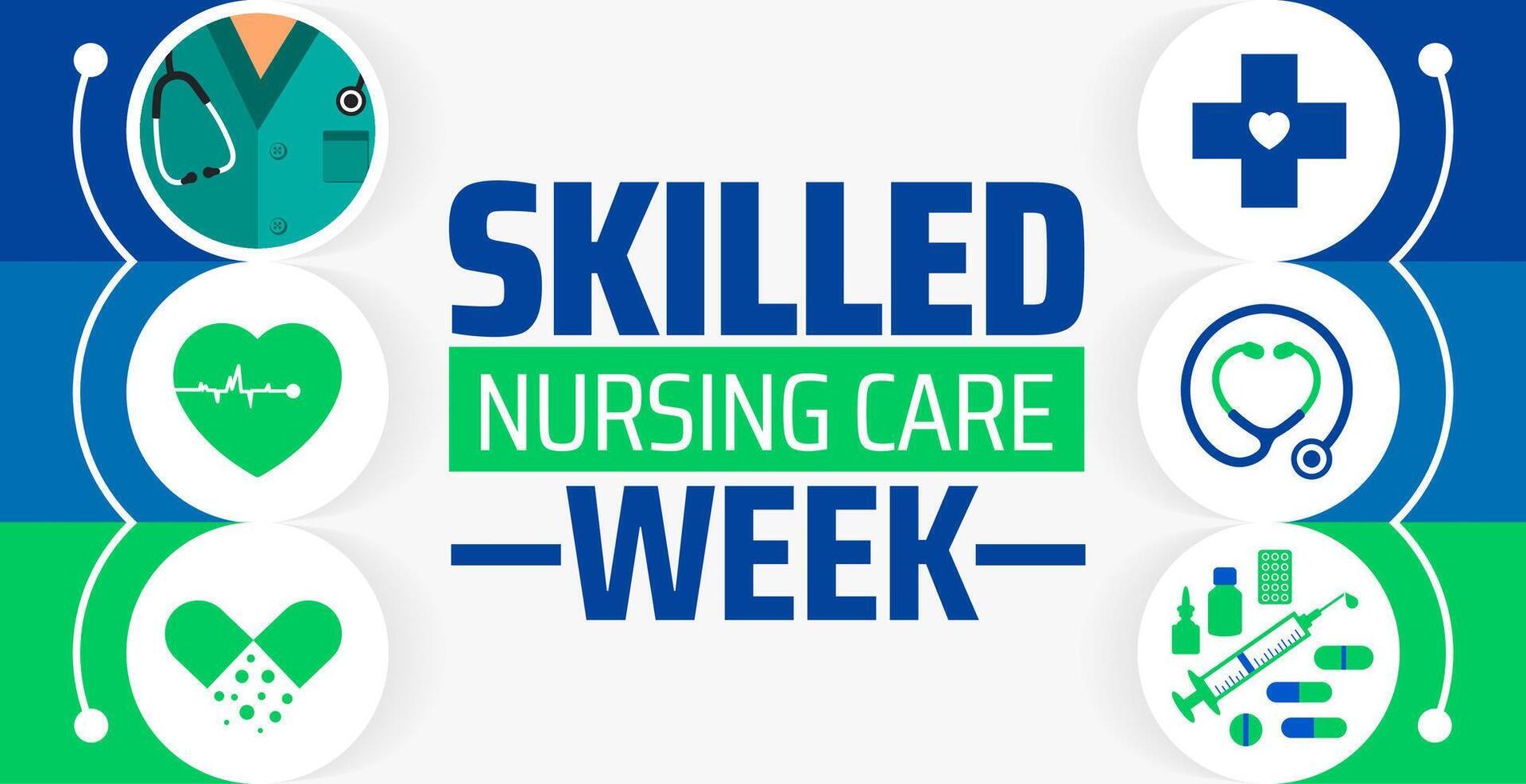 national skilled nursing care week background banner or poster design template. observed every year in May. Holiday concept. Use to any Template vector