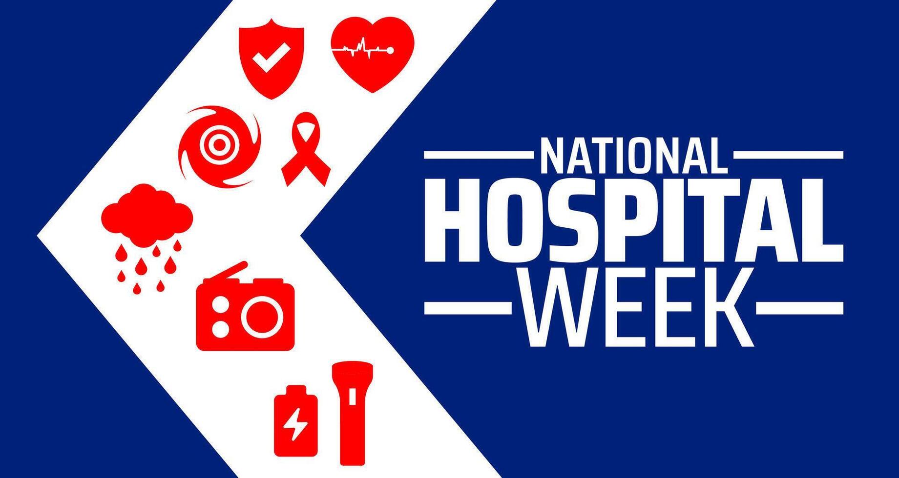 National Hospital Week background banner or poster design template. observed every year in May. Holiday concept. Use to any Template, card, poster, placard, template. vector