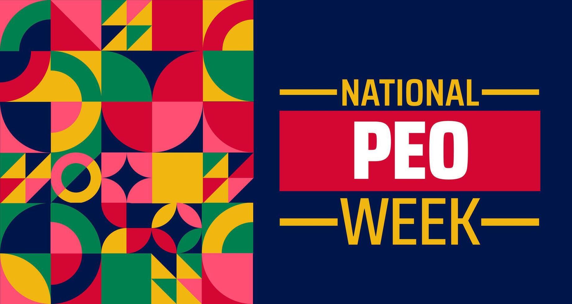 National peo week background banner or poster design template. observed every year in May. Holiday concept. Use to any Template, card, poster, placard, template. vector