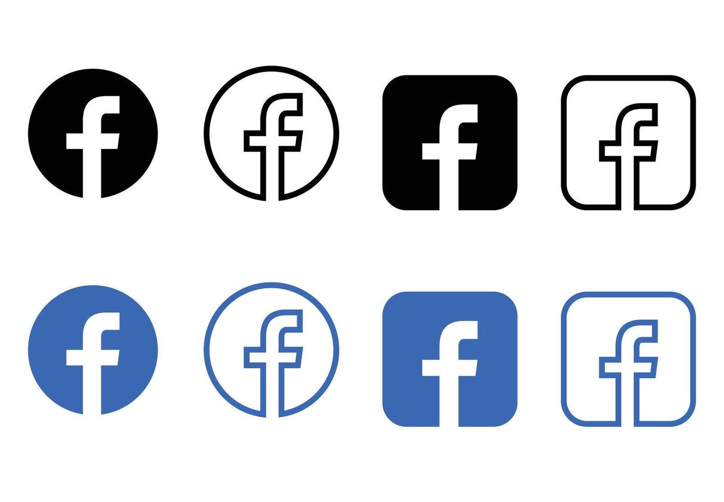 Blue Facebook Icon for Web and App, Facebook Logo Icon in Flat Style, Minimalist Facebook Social Media Icon vector