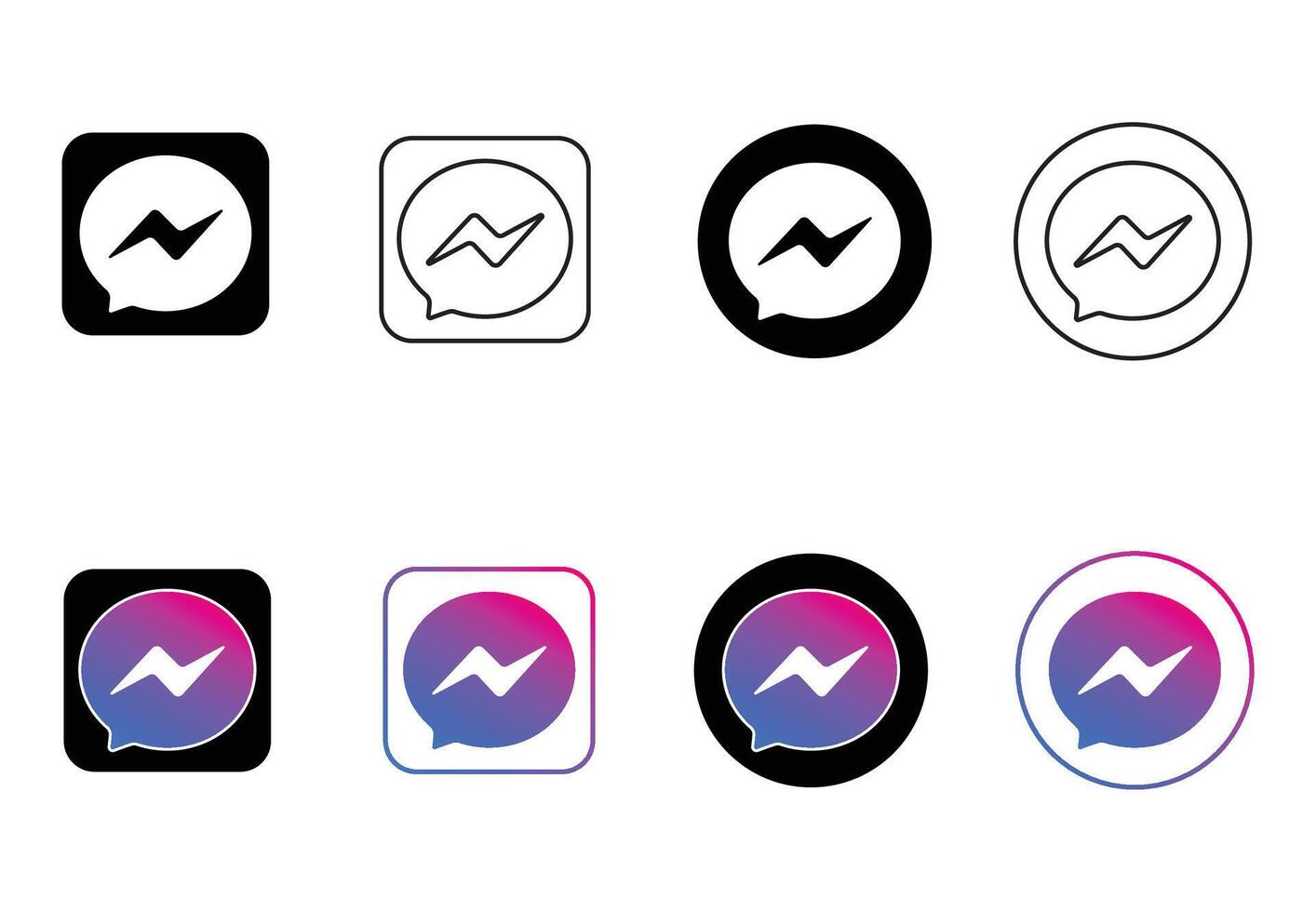 Messenger App Logo , Minimal Messenger Icon Design, Blue Messenger Logo for UI UX vector