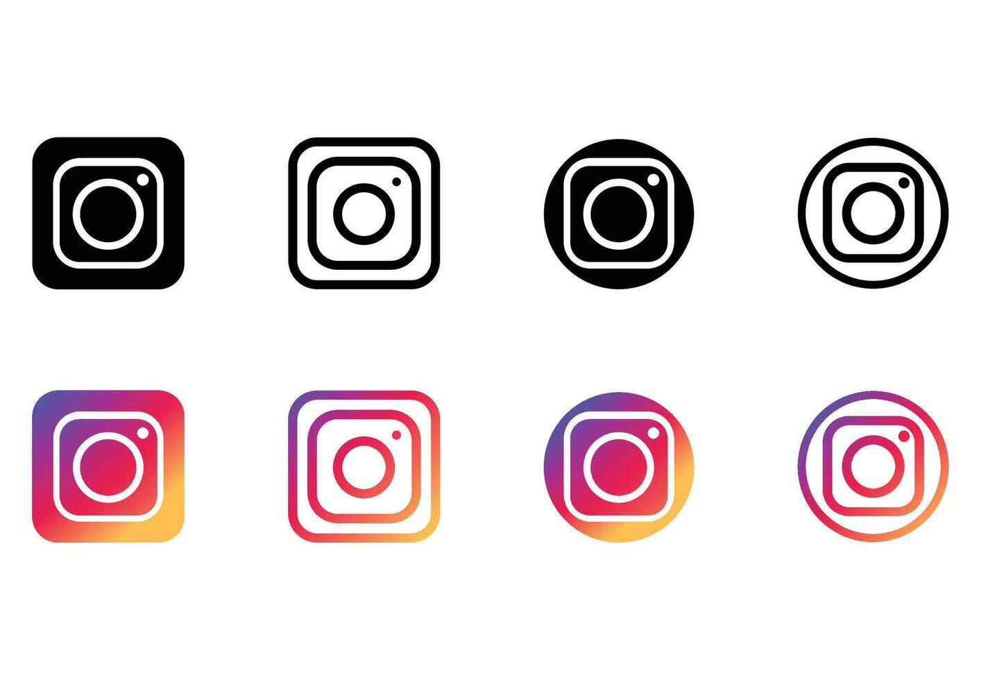 Modern Instagram Logo , Clean Instagram Icon for Web, Insta Logo, Gradient Instagram App Icon vector