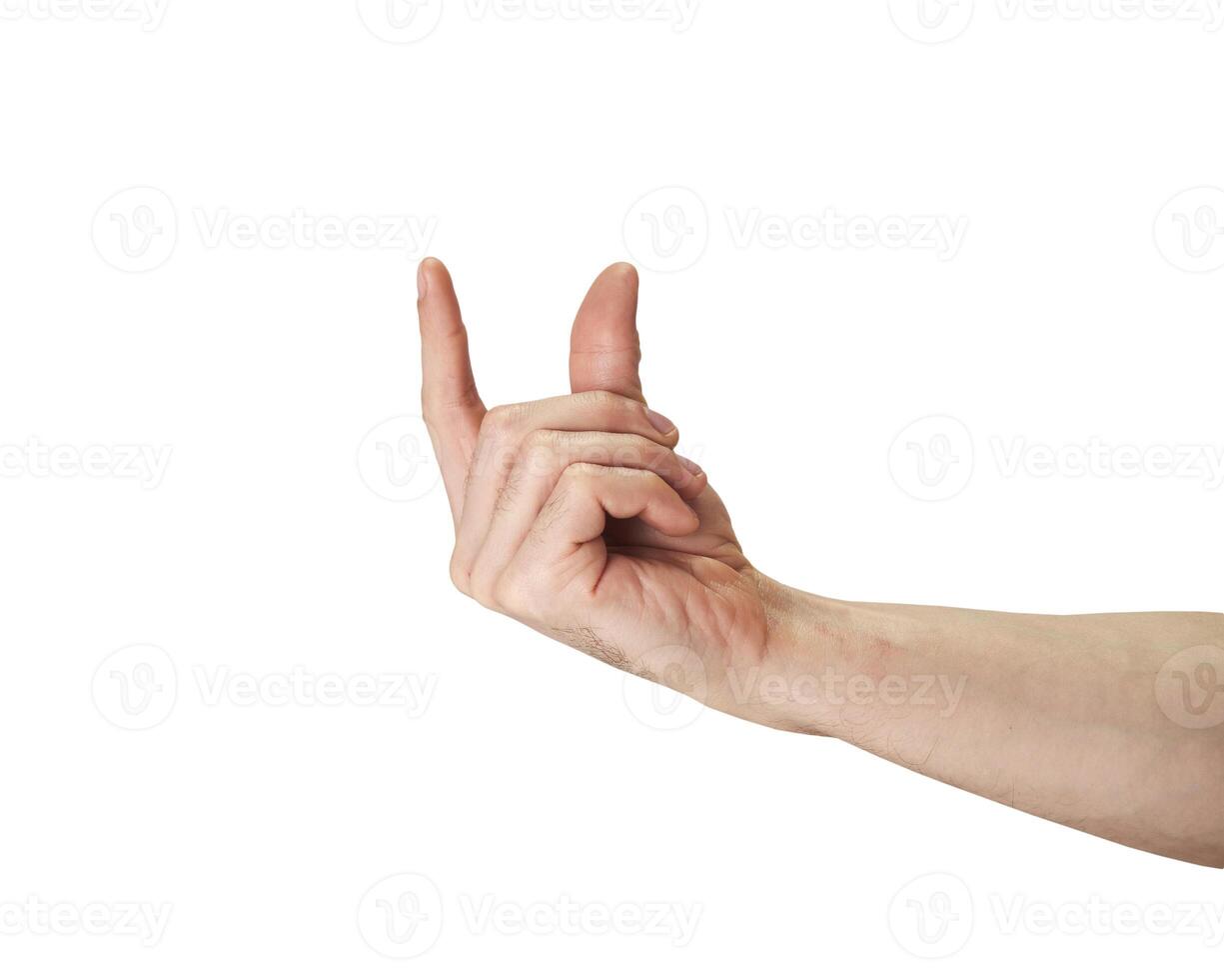 A person making a hand gesture with their fingers photo