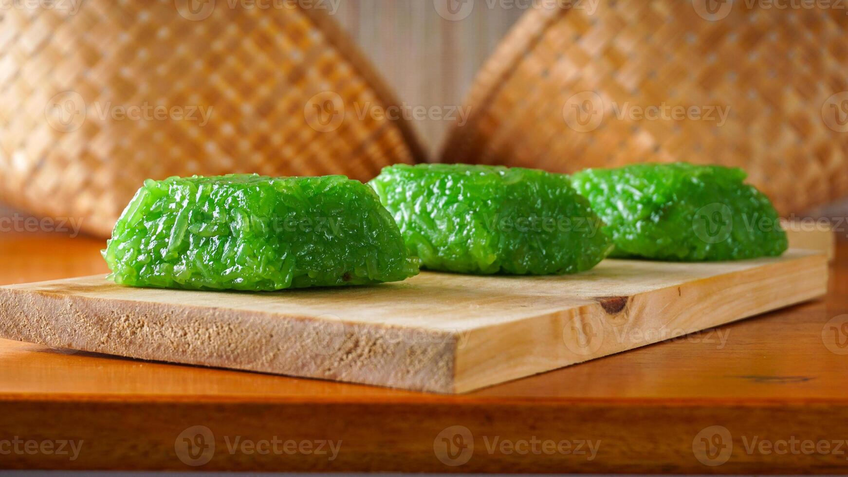 Wajik, sweet traditional Indonesian snack made from glutinous rice isolated on white background studio photo