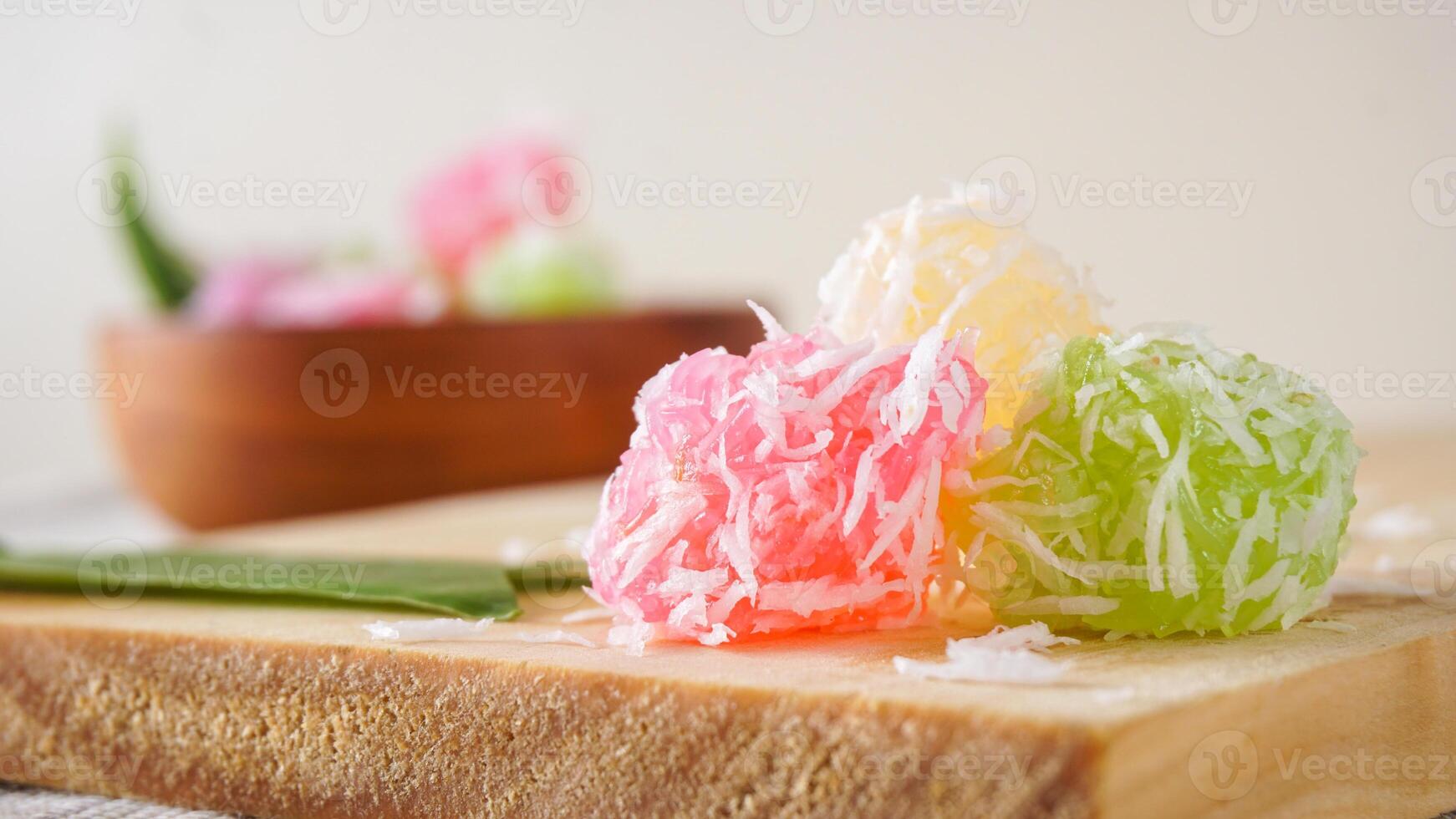 Cenil, a traditional Indonesian snack food isolated on white background photo