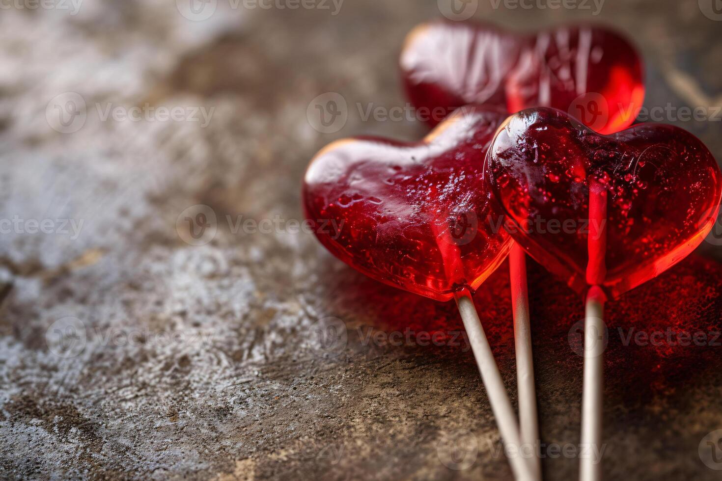 Heart-shaped lollipops, gift for Valentine's day and date on a light background. Design for gifts and cards photo