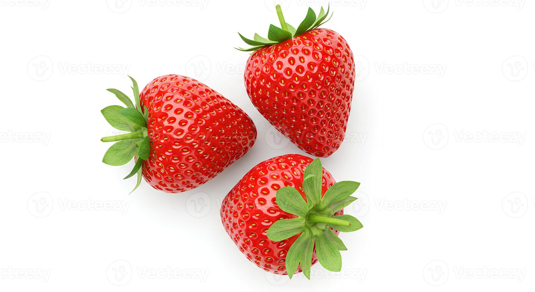 Whole strawberry fruit isolated with realistic shadow on white background for clean eating, summer fruit, and antioxidant-rich snacks photo