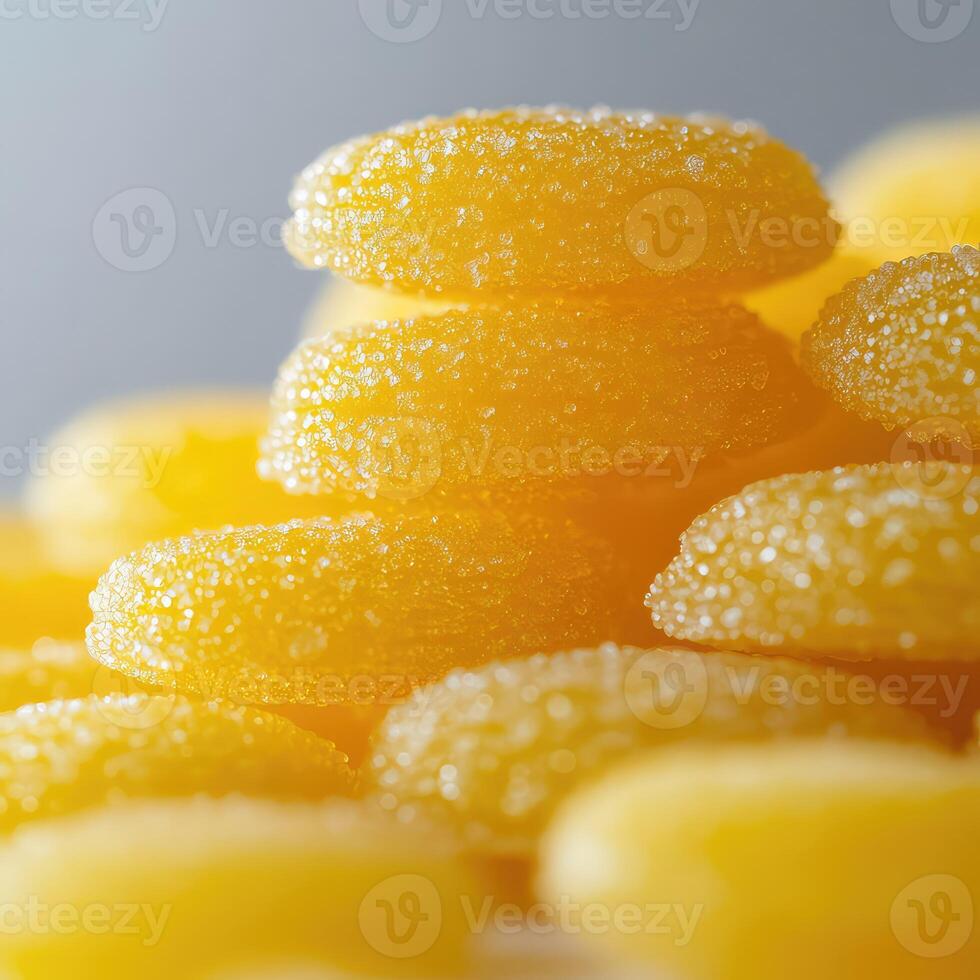 Pile of yellow candies photo
