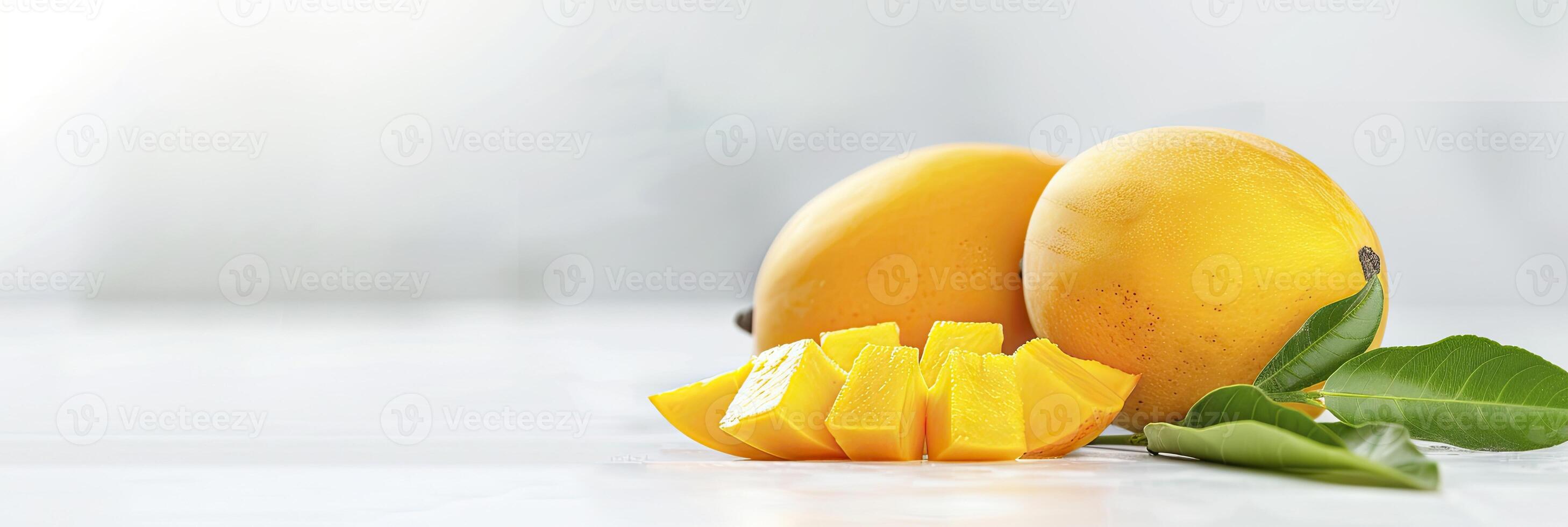 A mango and a half eaten mango photo