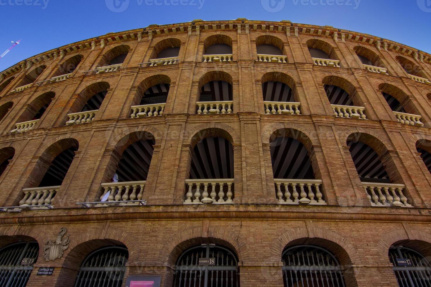 View on the part of the Bullring building in Valencia, Spain photo