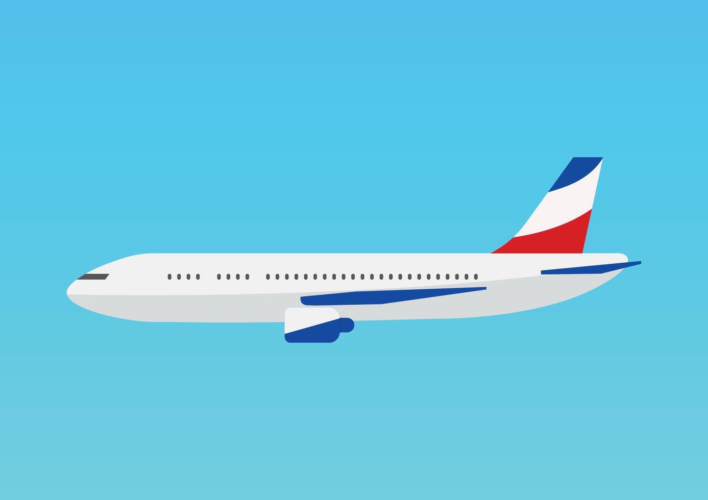 Side view of Airplane flat style illustration vector
