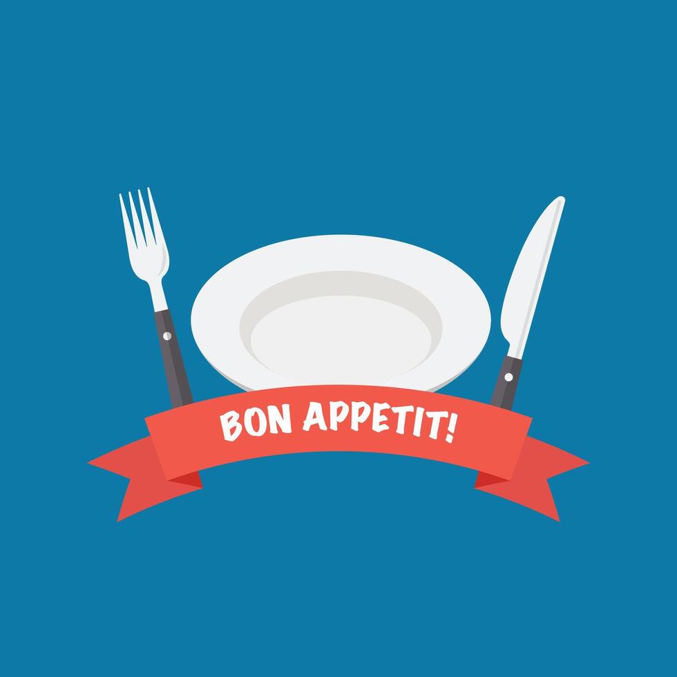 Bon Appetit Beautiful design concept with lettering vector
