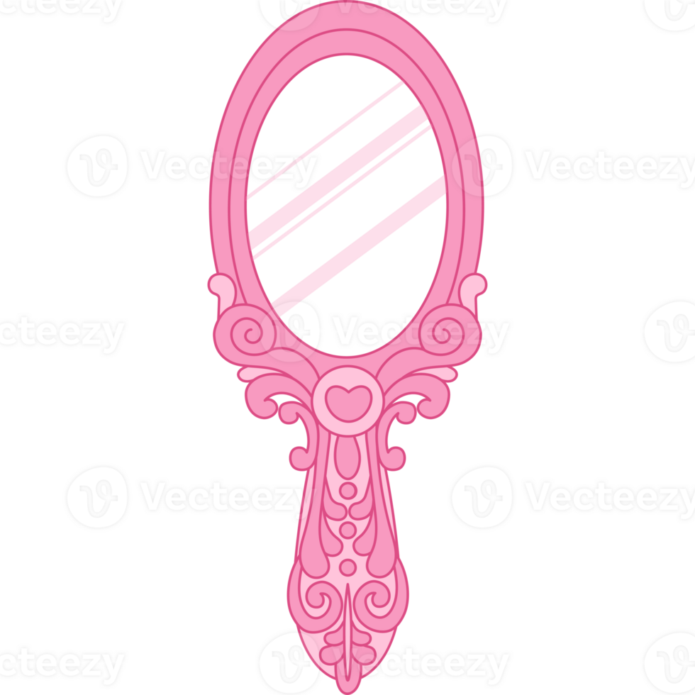 Pink Vintage Coquette Hand Mirror. Girly Vibe png