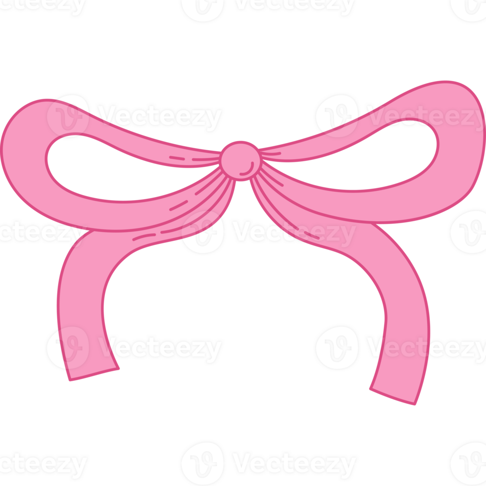 Coquette Pink Ribbon Bow. Romantic Girly png