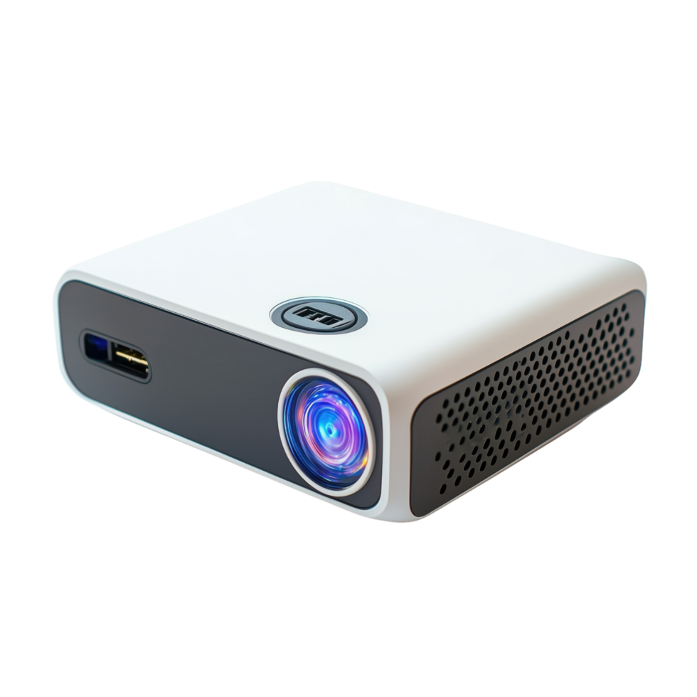 Compact Portable Projector with Modern Design and Bright Lens png