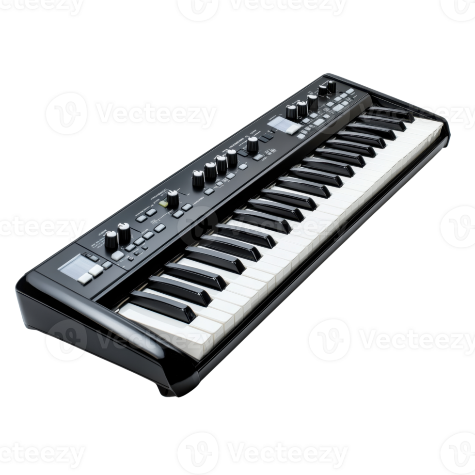 Modern Digital Keyboard Piano with Black Finish png