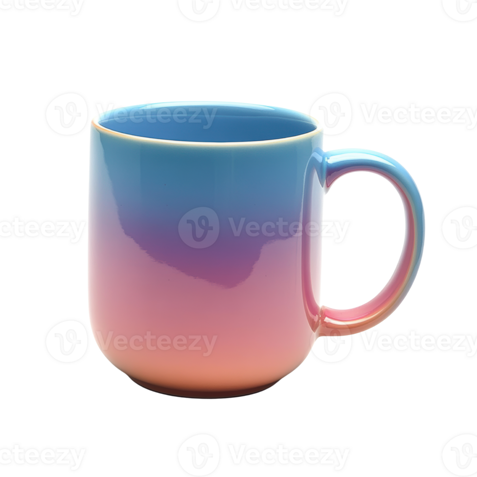 Colorful Ceramic Mug with Gradient Finish in Soft Pastel Hues png