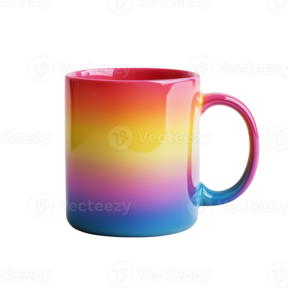 Colorful Gradient Mug Design for Creative Kitchen Decor and Gifts png