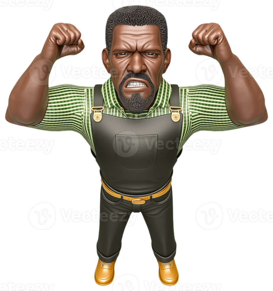 Angry man raising fists in frustration png