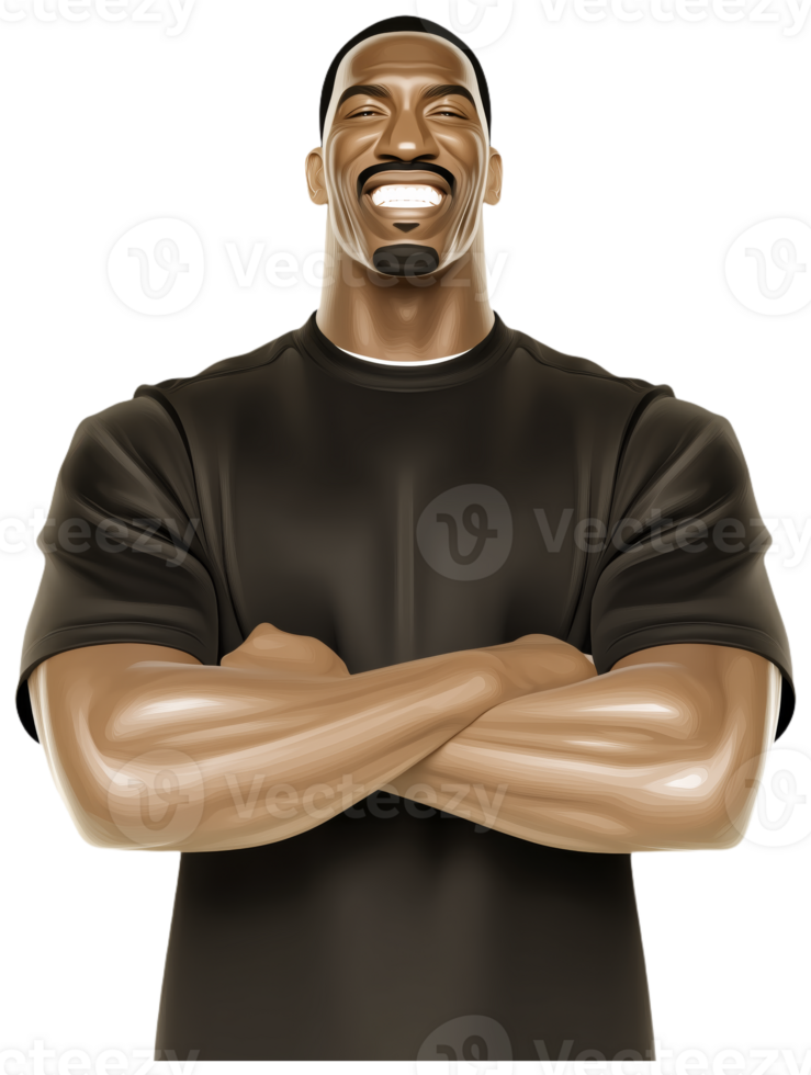 Confident Smiling Man with Crossed Arms png