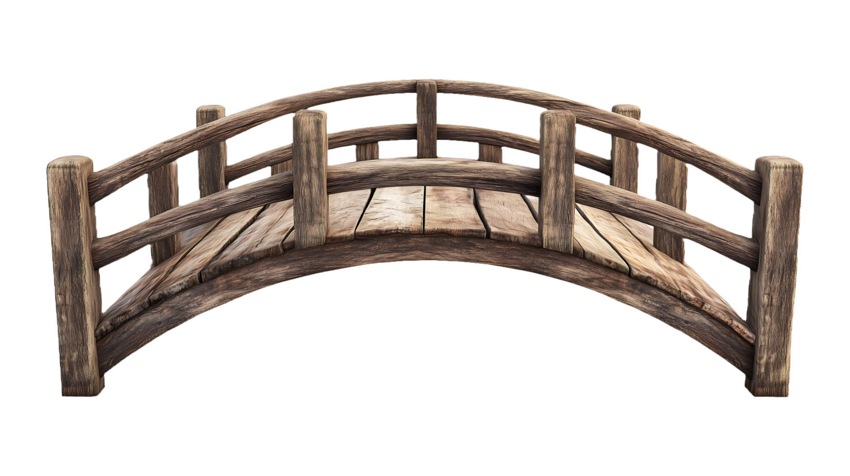 Wooden Bridge - Elegant Arc Shaped Footbridge for Scenic Views png