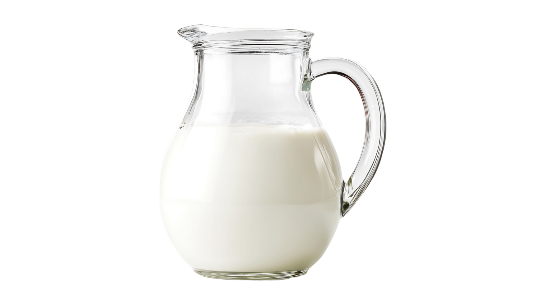 Glass Milk Jug with Smooth Surface - Ideal for Dairy Serving in Modern Kitchen png