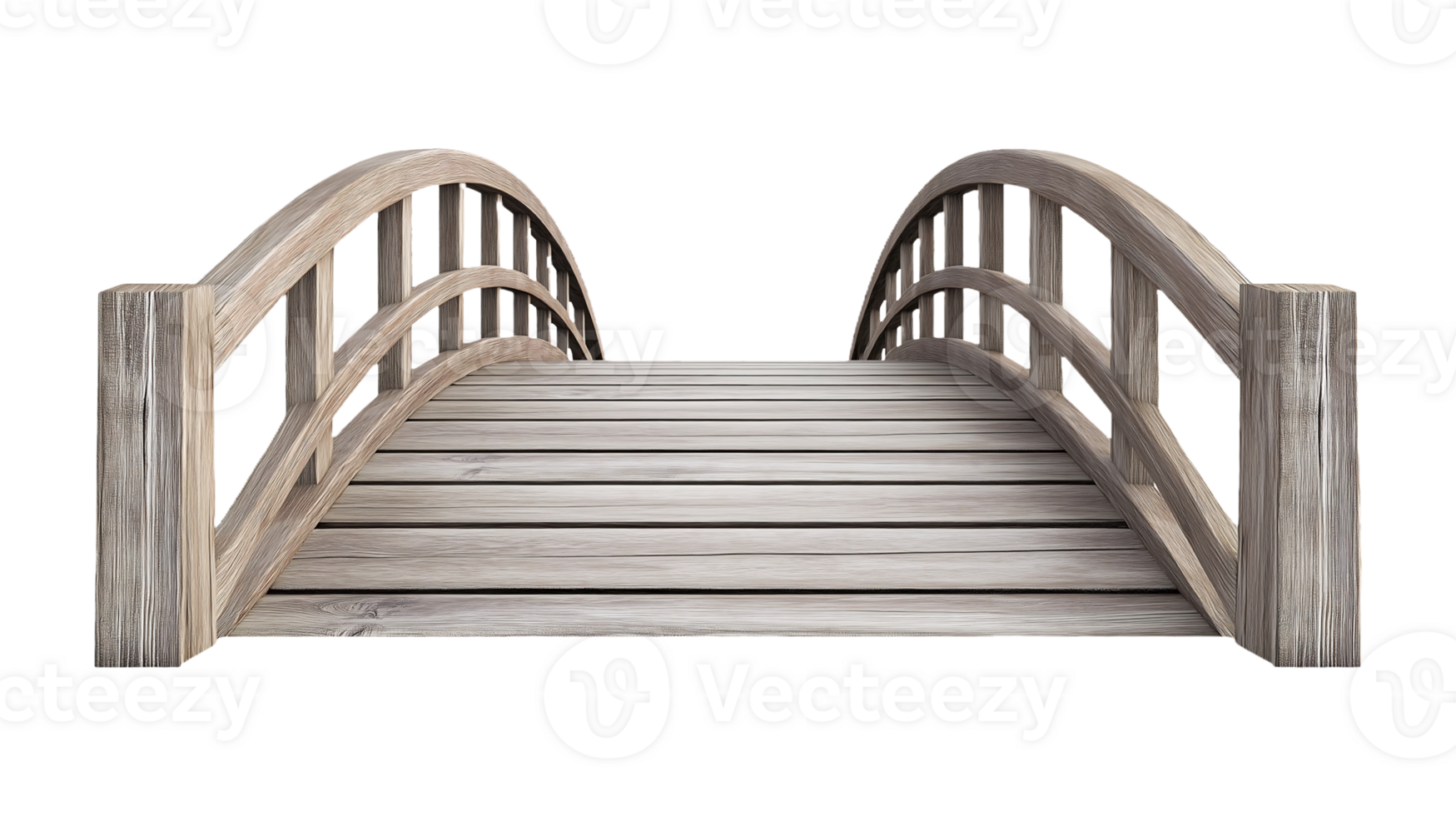 Wooden Arch Bridge - Charming and Elegant Garden Walkway png
