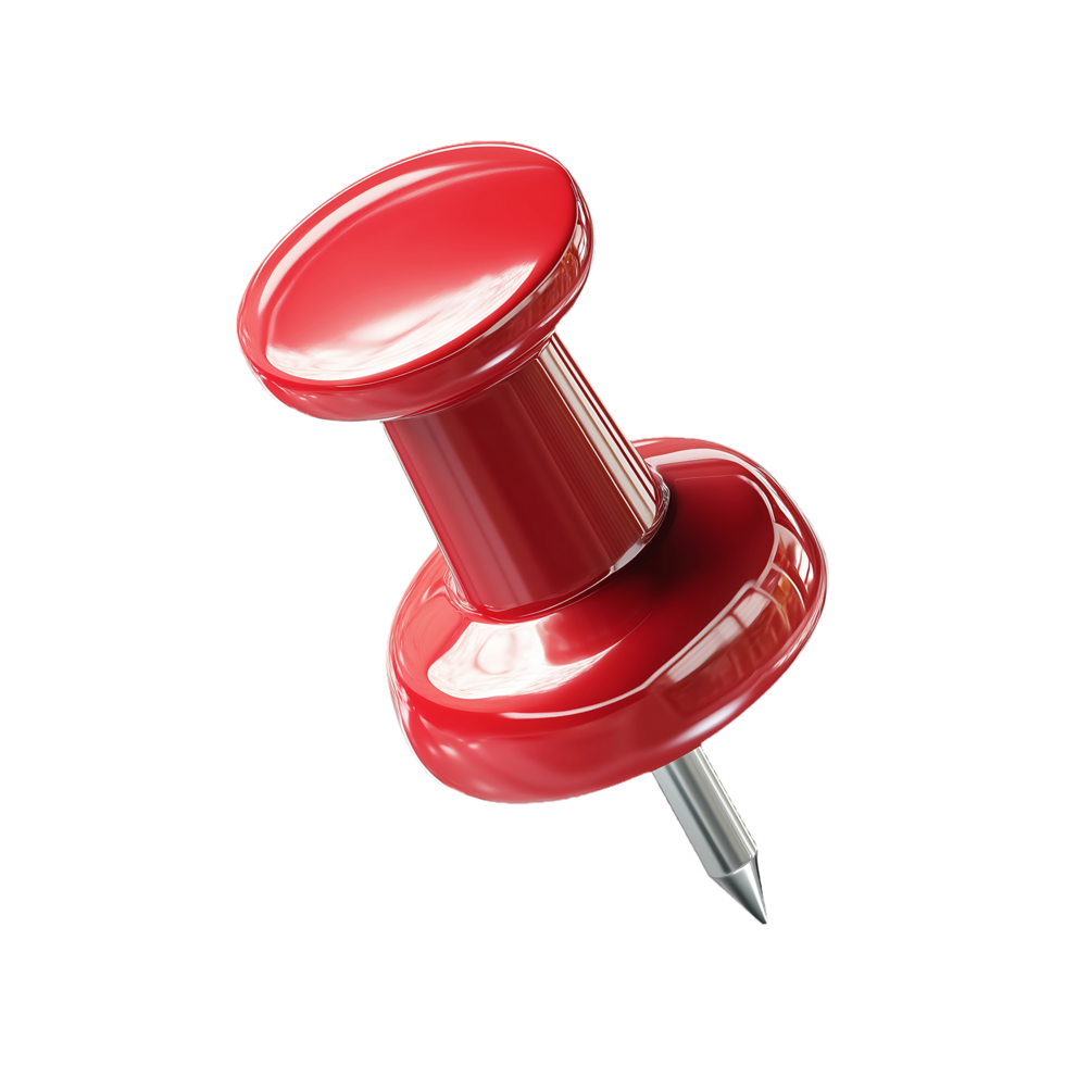 a red push pin on a transparent background png
