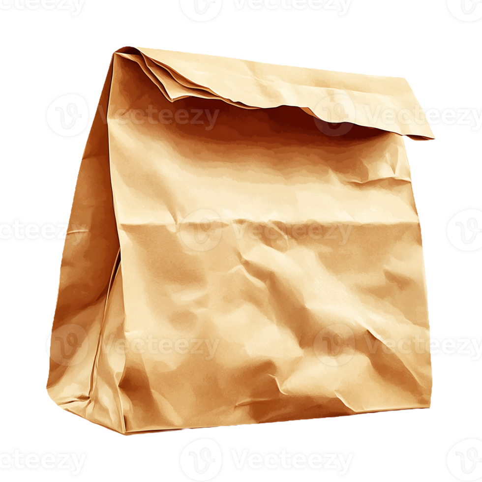 a brown paper bag isolated on a transparent background png